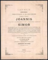 1874-1886 3 db Simor János esztergomi hercegprímást dicsőítő költemény és általa Felix Dupanloup fra...