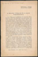 Szekfű Gyula: Vallási türelem és a hazai puritánizmus. Kölönlenyomat 1935. 12p. a szerző által DEDIKÁLT!