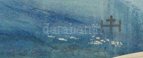 Hamza Tibor (1908-1972): Pásztói vagy egri részlet. Akvarell, papír, jelezve jobbra lent, hátoldalán...