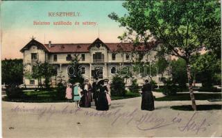 1914 Keszthely, Balaton szálloda és sétány. Nádai J. kiadása (EB)