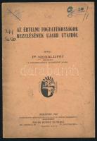 Szondi Lipót: Az értelmi fogyatékosságok kezelésének újabb utairól. Bp., 1927, Novák Rudolf és Társa, 24 p. Kiadói tűzött papírkötés, kissé foltos, koszos borítóval, intézményi bélyegzőkkel.