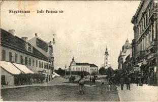 1915 Nagykanizsa, Deák Ferenc tér, Korona szálloda, Weiser J.C. és Frank Vilmos üzlete (EK)