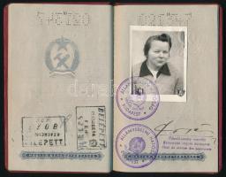 1953 Magyar Népköztársaság által kiállított útlevél MÁV alkalmazott és felesége részére, mindkettőjü...