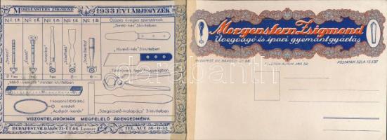 1933 Morgenster Zsigmond üvegvágó és ipari gyémántgyártás 4 oldalas reklámja