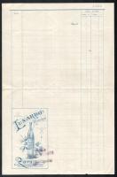 cca 1900 Hotel de le Ville Trieste díszes kétoldalas számlája