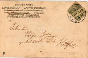 1903 Boldog Újévet / New Year greeting art postcard with chimney sweepers (fl)