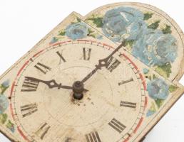 Parasztóra. schwarzwaldi ingajáratos, súlyokkal, antik, kézzel festett, működik 15x21x13 cm