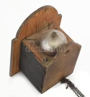 Parasztóra. schwarzwaldi ingajáratos, súlyokkal, antik, kézzel festett, működik 15x21x13 cm