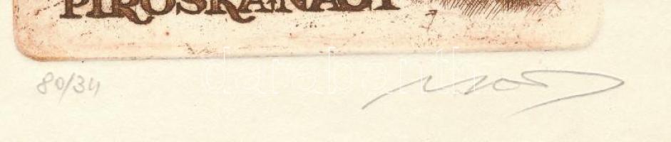 Nagy László Lázár (1935-2019): XXV ex libris Congress Milano 1994, Piroska Nagy. Színes rézkarc, pap...