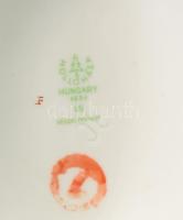 Hollóházi hölgy kottával porcelán figura, kézzel festett, jelzett, hibátlan, m: 23 cm