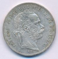 1879KB 1Ft Ag "Ferenc József / Középcímer" T:XF karcok Adamo M15