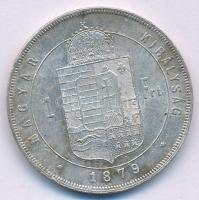 1879KB 1Ft Ag "Ferenc József / Középcímer" T:XF karcok Adamo M15