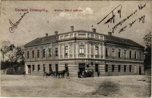 1916 Diószeg, Magyardiószeg, Diosek, Sládkovicovo; Wollner Dávid szállodája és vendéglője, bor, sör és szeszes italok. Karsay József kiadása / hotel and restaurant (EK)