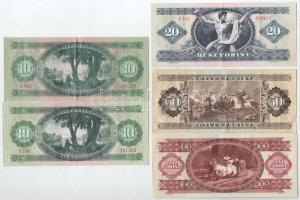 1969-1975. 10Ft (2xklf) + 1980. 20Ft + 1986. 50Ft + 1989. 100Ft T:F közte szép papír