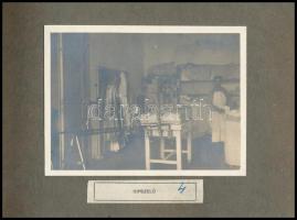 1916 Máramarossziget, M. kir. 5. sz. honvéd tartalékkórház emlékalbuma, benne fotókkal a kórház épül...