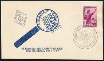 1952 MABÉOSZ bélyeg FDC-n (8.500)