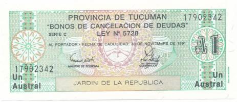 Argentína / Tucuman 1991. 1A T:AU Argentina / Tucuman 1991. 1 Austral C:AU Krause P#S2711