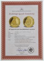 DN "Magyar aranypénzek utánveretben - II. Rákóczi Ferenc arany, 1707" aranyozott fém emlék...