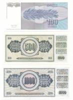 Jugoszlávia 1992. 100D + 1981. 500D + 1000D T:AU-XF
Jugoslavia 1992. 100 Dinara + 1981. 500 Dinara ...