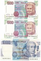 Olaszország 1984. 10.000L + 1990. 1000L (2x) T:UNC Italy 1984. 10.000 Lire + 1990. 1000 Lire (2x) C:UNC Krause P#112, P#114