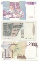 Olaszország 1982. 1000L + 1990. 1000L + 2000L T:AU-F Italy 1982. 1000 Lire + 1990. 1000 Lire + 2000 ...