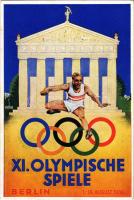 1936 Berlin XI. Olympische Spiele / 1936. évi nyári olimpiai játékok / 1936 Summer Olympics s: Schroffner + "Berlin Olympische Dorf XI. Olympiade 1936" So. Stpl.