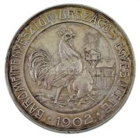 1913. "Baromfitenyésztők Országos Egyesülete 1902 / Az érdem jeléül" jelzett Ag díjérem, hátoldalon "Budapest 1913" gravírozással (43,46g/0.900/50mm) T:XF patina, ph., karc