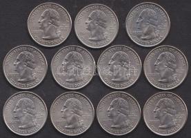 USA 2002-2004. 1/4$ 11klf db "Mississippi, Illinois, Missouri, Florida, Alabama, Maine, Florida...