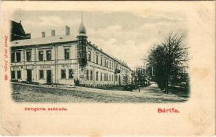 Bártfa, Bardiov, Bardejov; Hungária szálloda és kávéház. Divald Adolf 106. / hotel and cafe (fl)