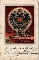 1898 (Vorläufer) Kaiserthum Oesterreich / Kaisertum Österreich / coat of arms of the Austrian Empire. Verlag von Paul Kohl litho (kopott sarok / worn corner)