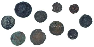 Római Birodalom 10db-os kisbronz- és bronz tétel (összesen 69,59g) T:F Roman Empire 10pcs small bronze- and bronze lot (69,59g at all) C:F