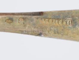 Teás kanál készlet. Ezüst (Ag) jelzett Pereszlényi ötvösjelzéssel is, díszdobozban össz nettó 100 g