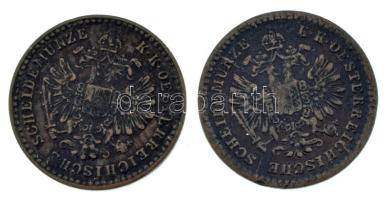 Ausztria 1858A 5/10kr Cu + 1881. 5/10kr Cu T:VF ph. Austria 1858A 5/10 Kreuzer Cu + 1881. 5/10 Kreuzer C:VF edge error Krause KM#2182, KM#2183