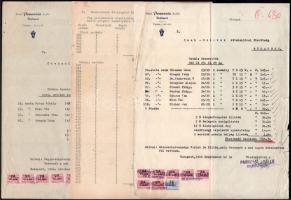 1946 Csehszlovák áttelepítési bizottság részére kiállított számlák