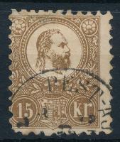 1871 Kőnyomat 15kr (35.000) (bal alsó sarokfog hiány / missing corner perf.)