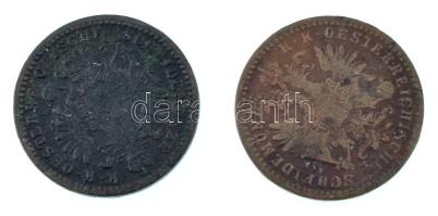 Ausztria 1860A-1861A 1kr Cu (2xklf) T:VF  Austria 1860A-1861A 1 Kreuzer Cu (2xdiff) C:VF