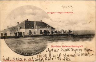 1902 Balatonberény, Magyar Tenger szálloda. Neumark Adolf kiadása (EB)