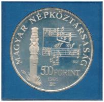 1981. 500Ft Ag "Bartók Béla" eredeti műanyag MNB tokban T:PP patina 
Adamo EM62
