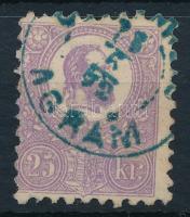 1871 Kőnyomat 25kr sötétibolya kék / blue "AGRAM" (110.000)