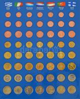 1995-2002. 1c - 2E (96xklf) "EuroCollection" albumba rendezett 12xklf ország euró érméit t...