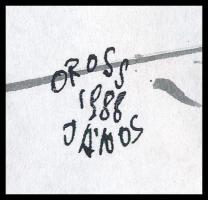 Orosz János (1932-2019): Nyakkendős alak, 1988. Tus, papír, jelzett. 30x21 cm