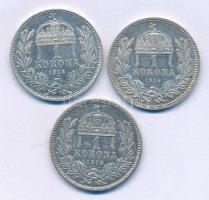 1914KB-1915KB 1K Ag "Ferenc József" (3x) T:AU Adamo K5.1