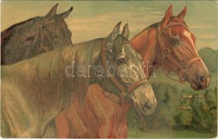 1917 Horses. Wenau-Pastell No. 949.