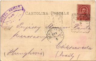 1900 Sorrento, Salone Pagliuca coiffeur, Corso Duomo / hairdresser shop. Art Nouveau, floral (EK)