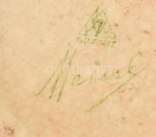 Meinl Gránit fajansz cukros edény. Fehér mázas, jelzett, minimális lepattanással m: 12 cm