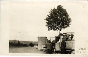 1931 Cebe, Tebea; teherautó román katonákkal / truck with Romanian soldiers. photo (vágott / cut)