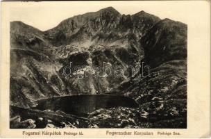 1917 Fogarasi-havasok (Fogarasi Kárpátok), Fogarascher Karpathen, Muntii Fagarasului; Podrágul tó. Thierfeld Dávid kiadása / Podragu (EK)