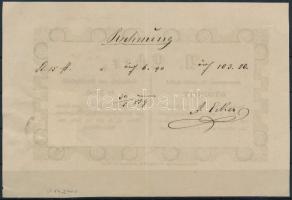 1859 Győr, A. Ecker aranymű- és váltó-üzlet kétnyelvű reklámlapja, 15kr okmánybélyeggel, hátoldalán ...