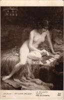 La Réussite / Das Glückspiel / Erotic nude lady, playing cards. Salon 1911. 556. AN Paris s: Mme Claire Maliquet (EK)