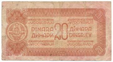 Jugoszlávia 1944. 20D T:VG
Yugoslavia 1944. 20 Dinara C:VG
Krause P#51
